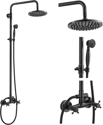 Sistema ducha tubería expuesta 8pulg grifo ajustable