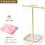 Estante joyas forma T metal dorado base cerámica
