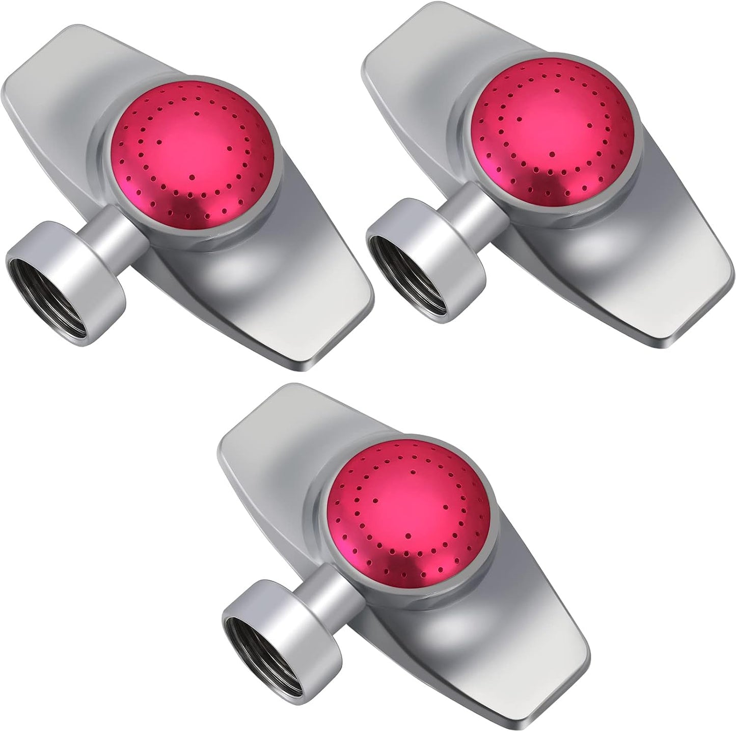 Rociador metal ajustable 360 grados jardín 3 pzas rojo
