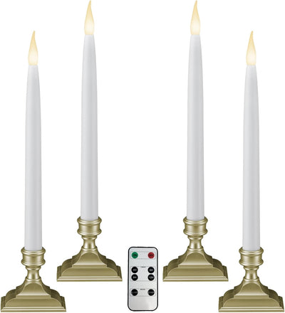 Velas LED ventana con temporizador control remoto 4 pzas