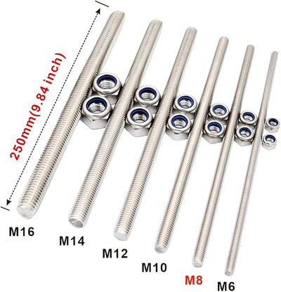 Tornillos varilla roscados acero inox 304 M8x250mm