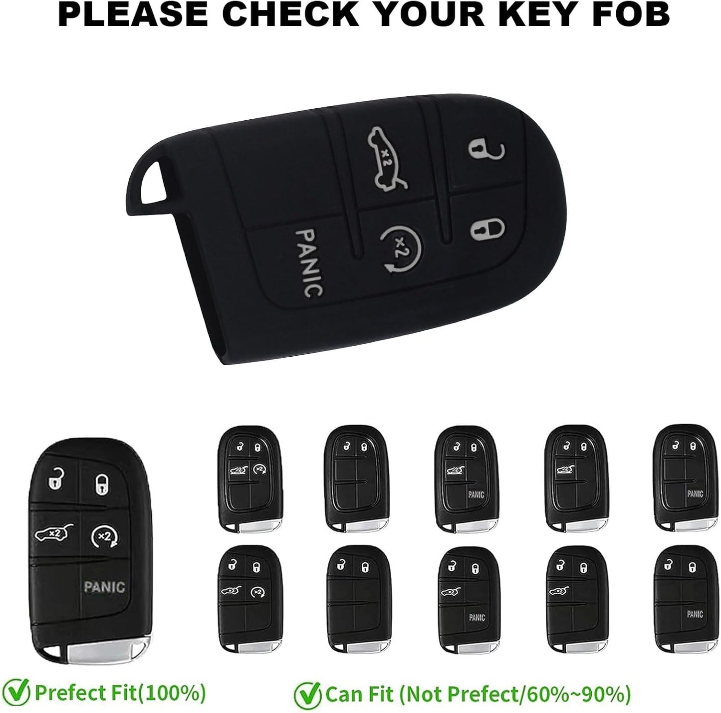 Funda silicona llavero Dodge con control remoto gris