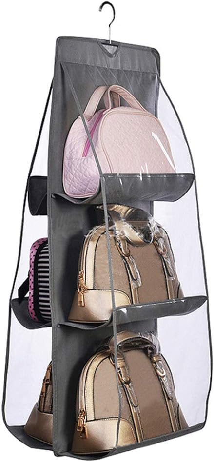Percha bolsos organiz. armario 6 bolsillos grandes