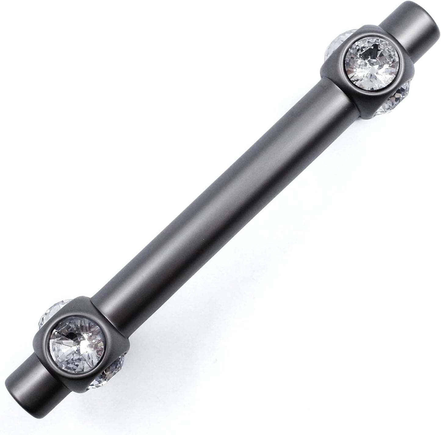 Tiradores cristal cajones 4pzas gris 3pulg