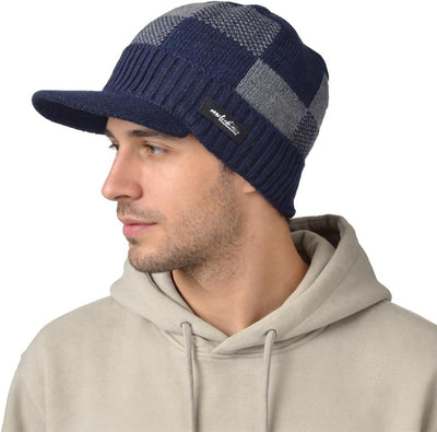 Gorro invierno hombre visera forro polar exterior