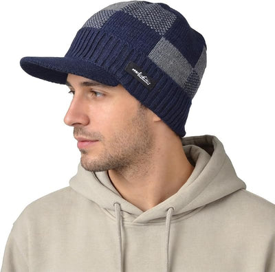 Gorro invierno hombre visera forro polar exterior