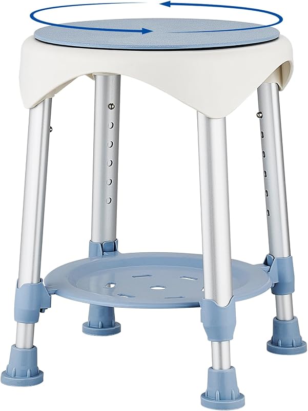 Taburete de ducha plástico giratorio 360° para adultos mayores