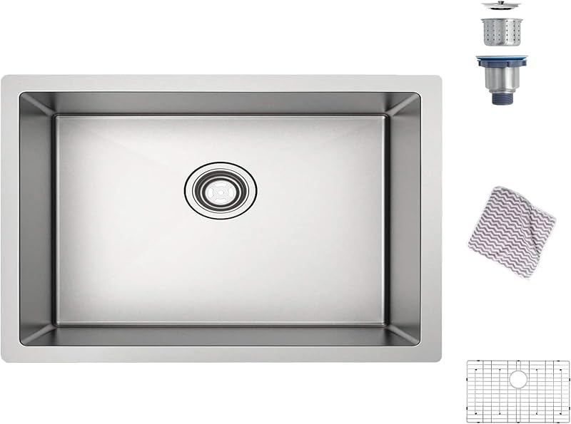 Fregadero bajo cocina 30" acero inox 304 cuenca 10"