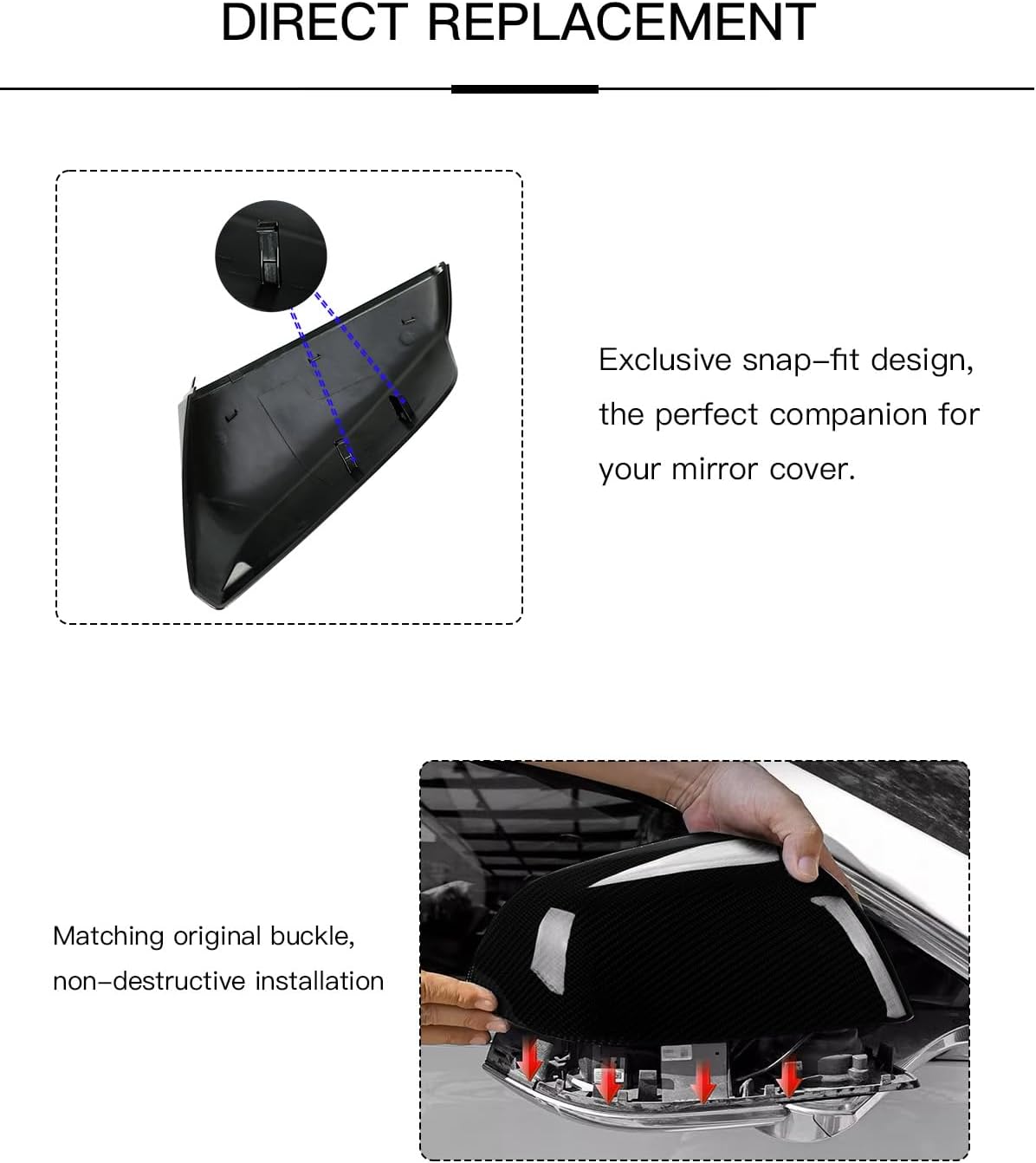 Funda espejo conductor izquierdo Chevy Malibu 16-24 negro