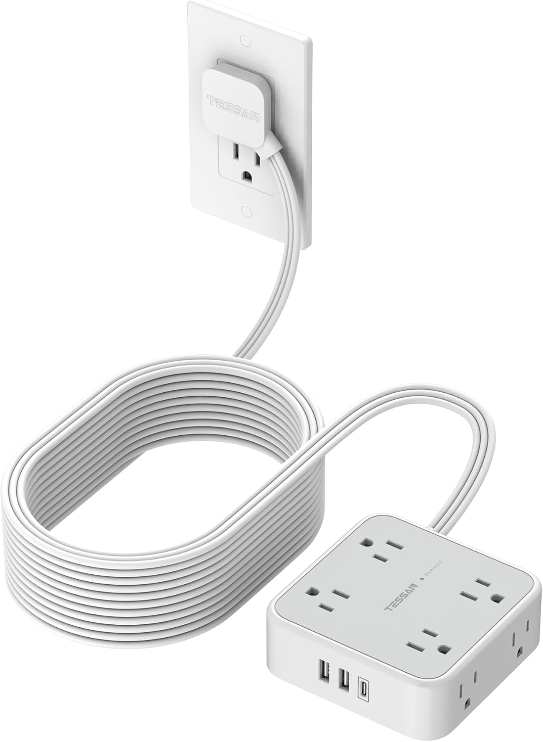 Cable extensión 25ft con 8 salidas 3 USB