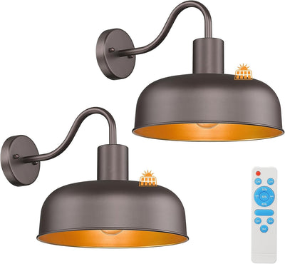 Luz solar exterior aplique bronce cuello cisne