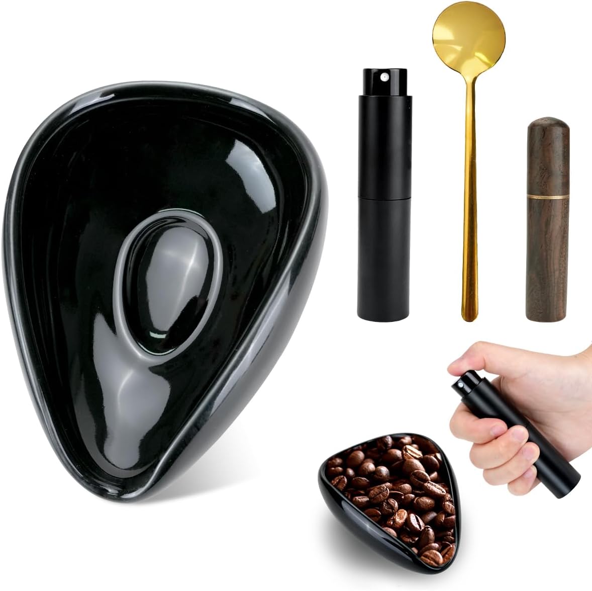 Set 4 tazas dosificadoras café botella spray agitador cuchara