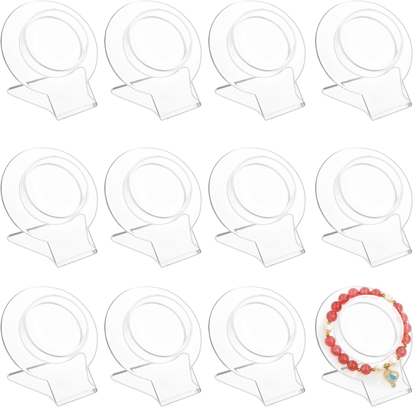 12 Pzas Soporte Acrílico para Pulseras Joyas