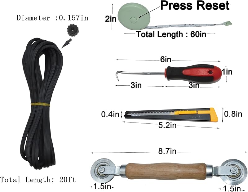 Kit reparación malla fibra vidrio negro 39x59"