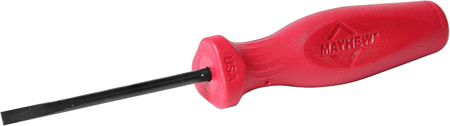 Destornillador ranurado 3/16x3 pulg rojo