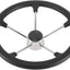 Volante acero inox 15-1/2 pulg 5 radios espuma negra
