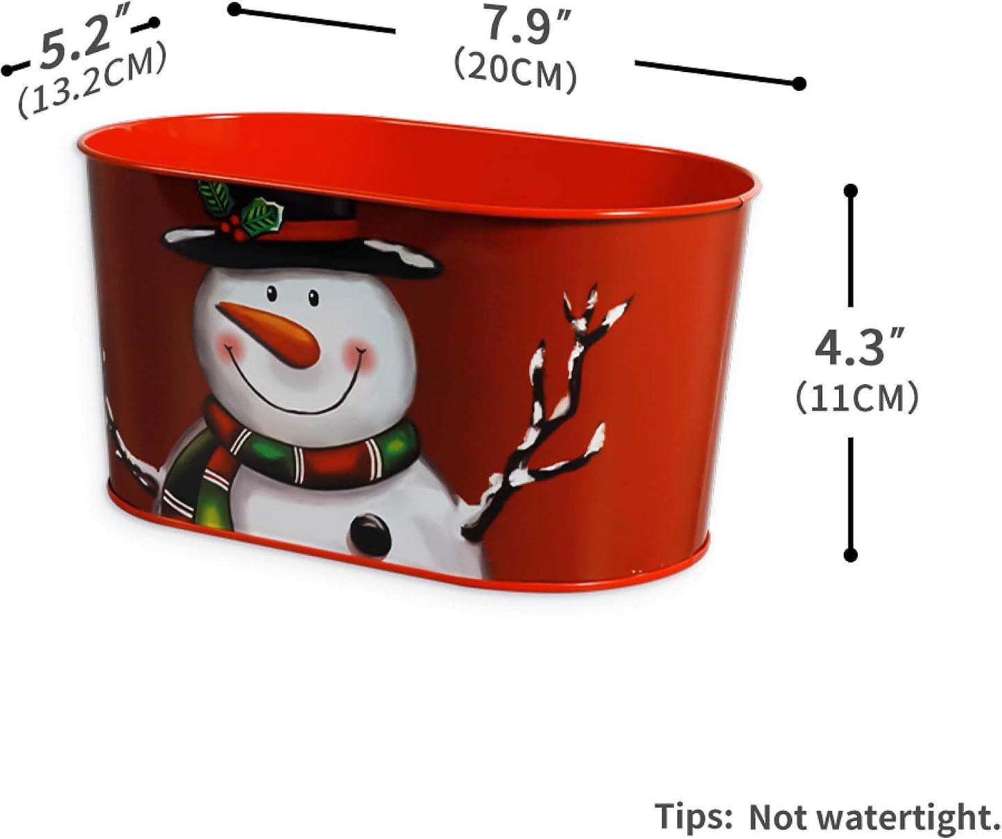 Cubos metal navideño 5 macetas hierbas estaño decoración