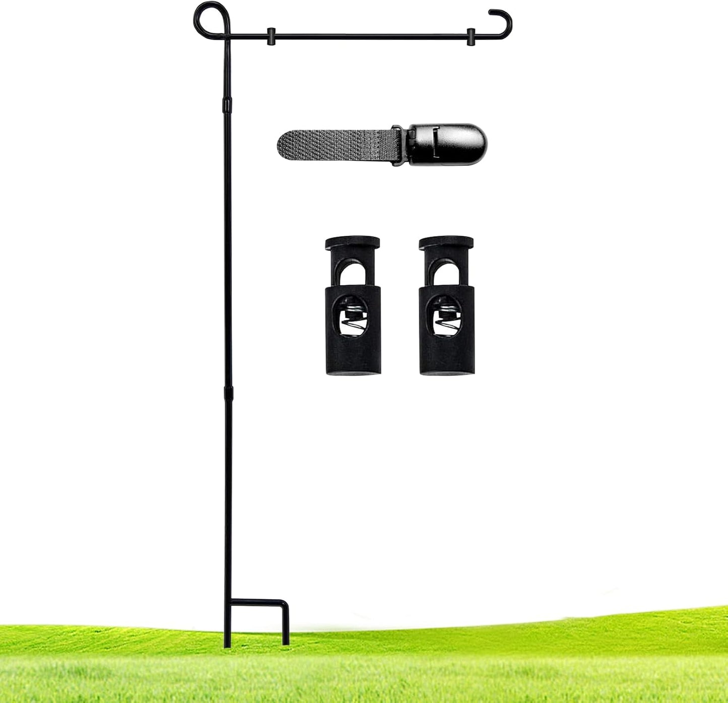 Soporte bandera metal resistente con clip tigre