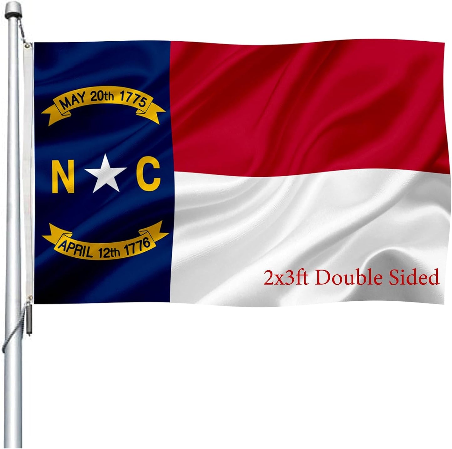 Bandera Carolina del Norte 2x3" resistente