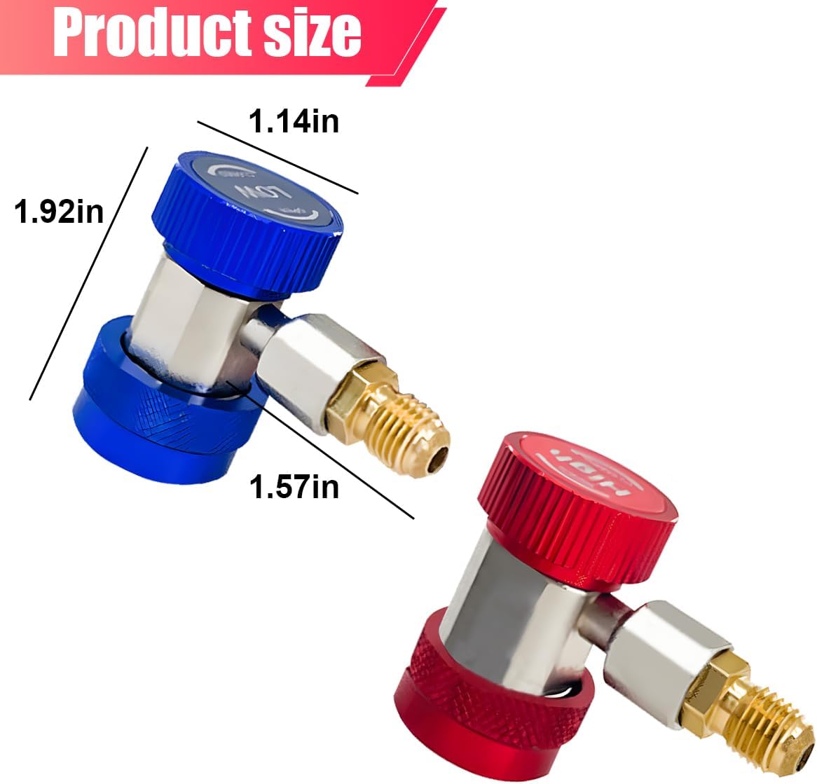 2 Adaptadores Acoplamiento R134a 1/4" Conectores Ajustables