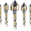 Juego 5 brocas avellanadas 1/4pulg 82grados metal madera