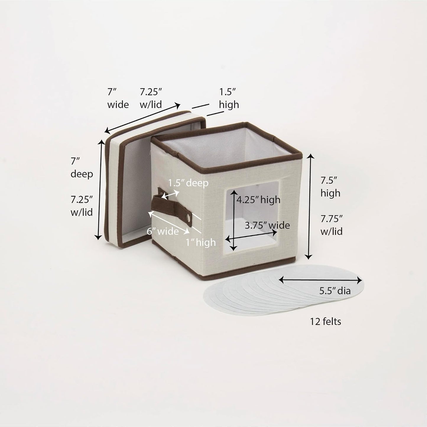 Caja almacenamiento platillos 12 pzas con ventana