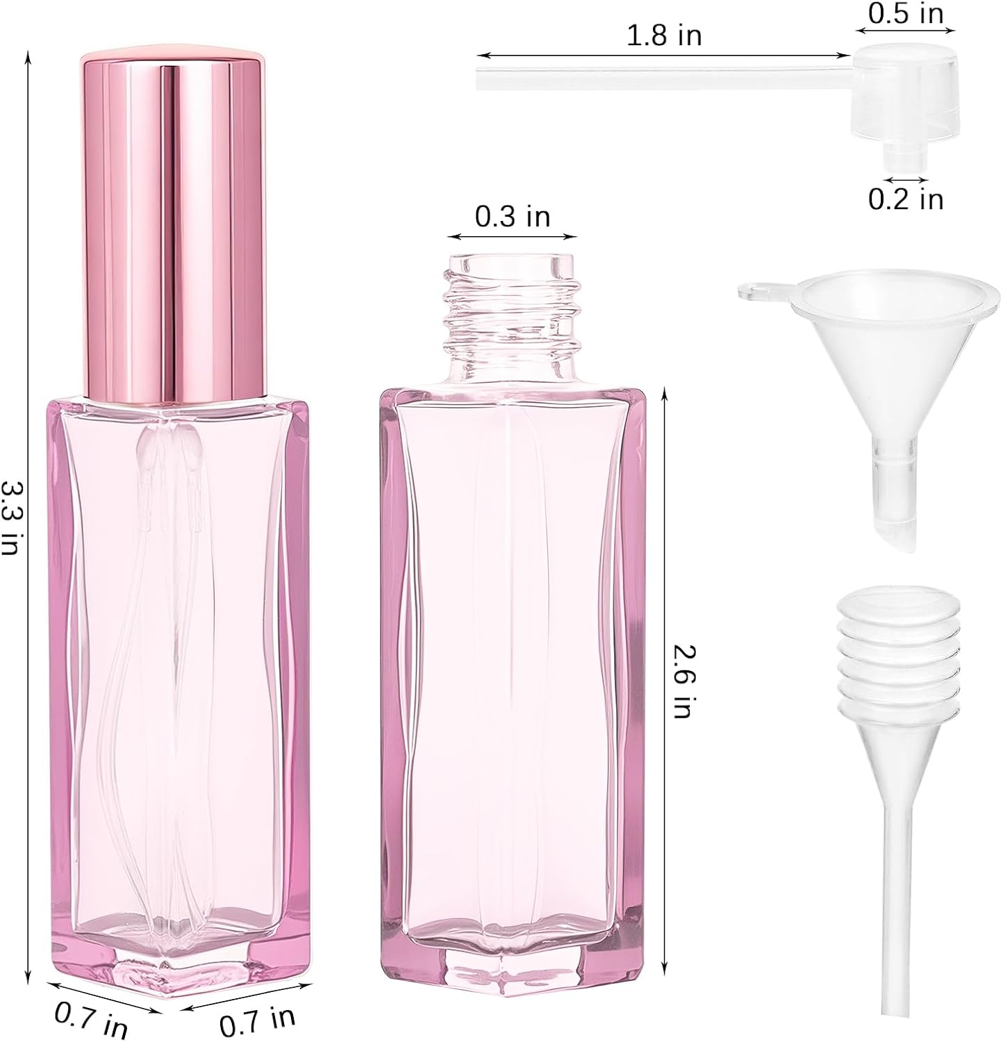 5 Botellas Perfume Recargables 0.3oz Viaje Rociador Vidrio