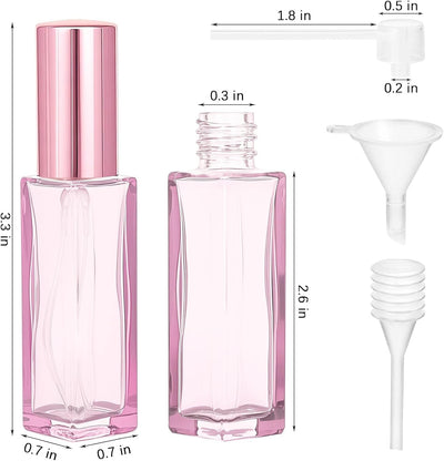 5 Botellas Perfume Recargables 0.3oz Viaje Rociador Vidrio