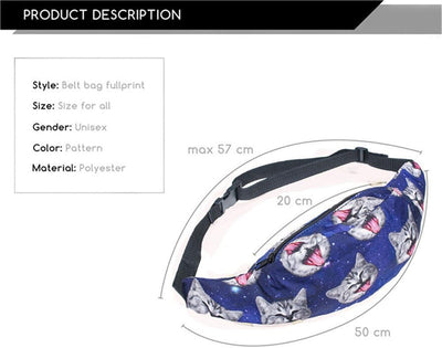 Bolso cinturón deportivo ligero gato azul talla única