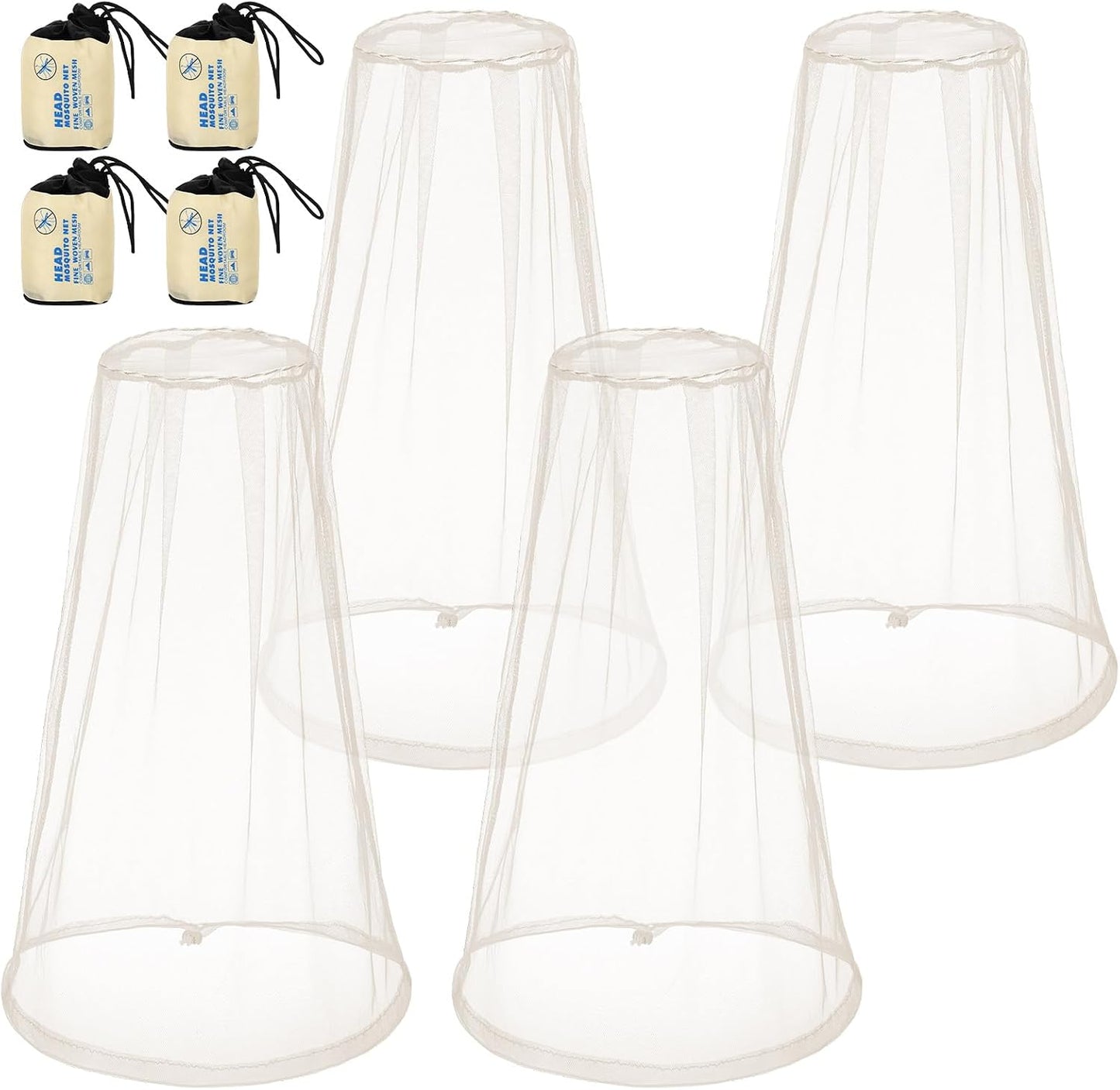 4 Mosquiteras Malla Protectora Exteriores Senderismo Camping Beige