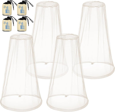 4 Mosquiteras Malla Protectora Exteriores Senderismo Camping Beige