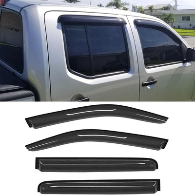 4 Deflectores Viento Impermeables para Nissan Frontier Crew