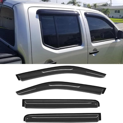 4 Deflectores Viento Impermeables para Nissan Frontier Crew