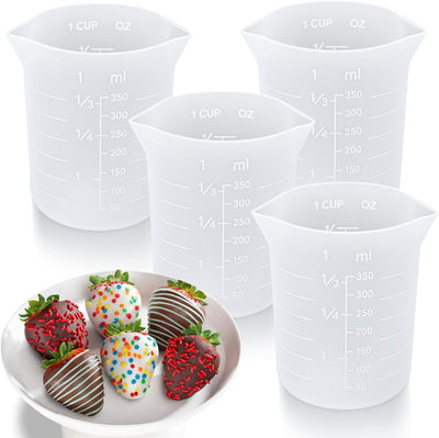 Tazas silicón para derretir chocolate 350ml 4 pzas