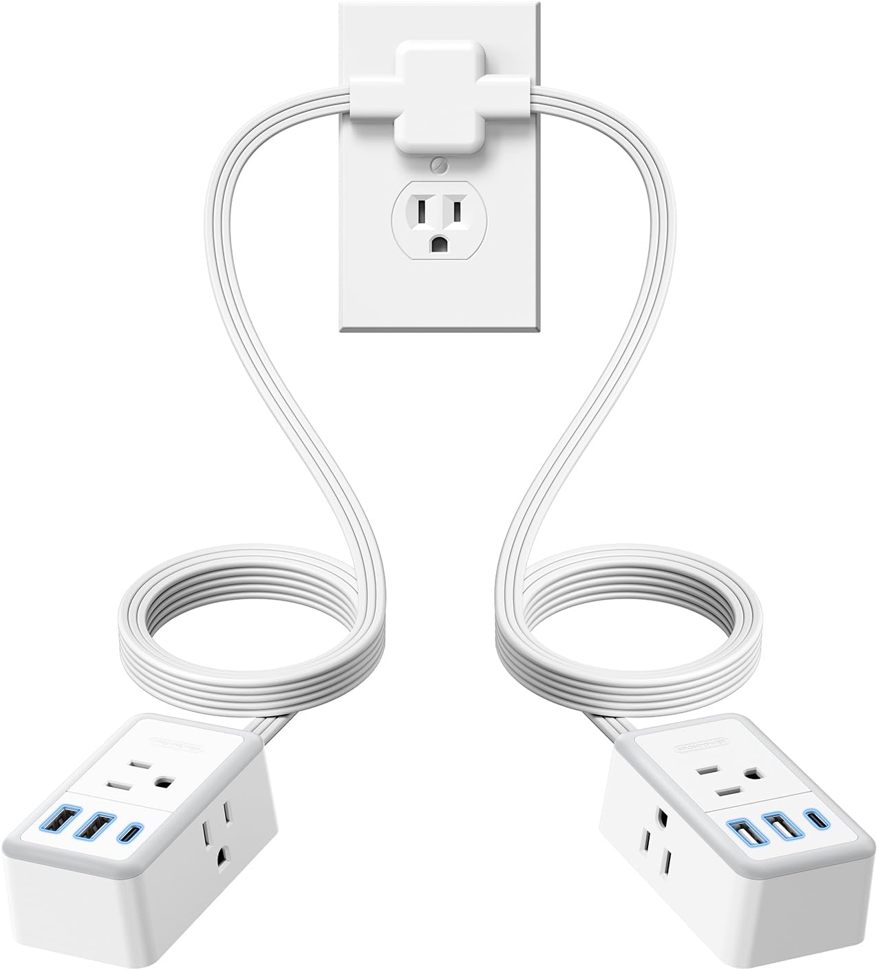 Cable extensión doble 12ft con 6ft USB C y 2 USB A 3 salidas