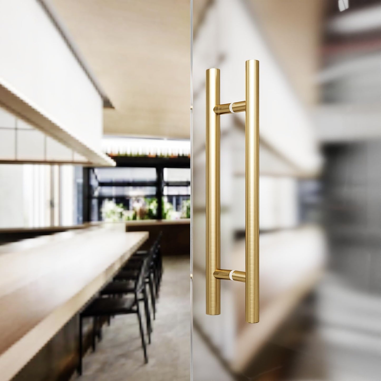 Manija puerta corrediza acero inox 24" forma H dorado