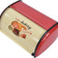 Caja pan metal encimera cocina con tapa enrollable rojo