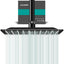Cabezal ducha lluvia acero inox alto flujo negro mate