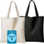 Bolsas lona 100% algodón reutilizables 2 pzas natural y