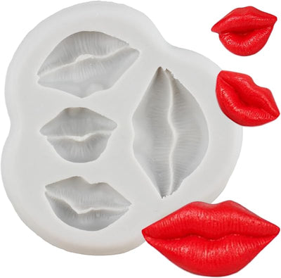 Moldes silicona labios rojos decoración pasteles y cupcakes
