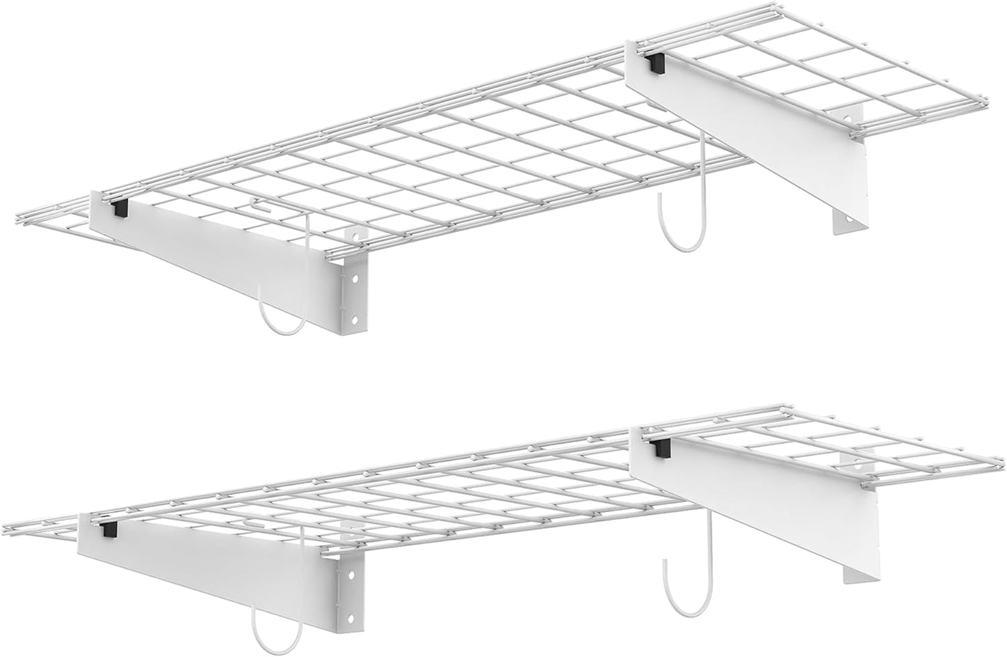 2 Estantes Pared Garaje 45x15pulg Soporta 220lb Blanco