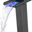 Grifo baño LED bronce aceitado 1 agujero boquilla vidrio
