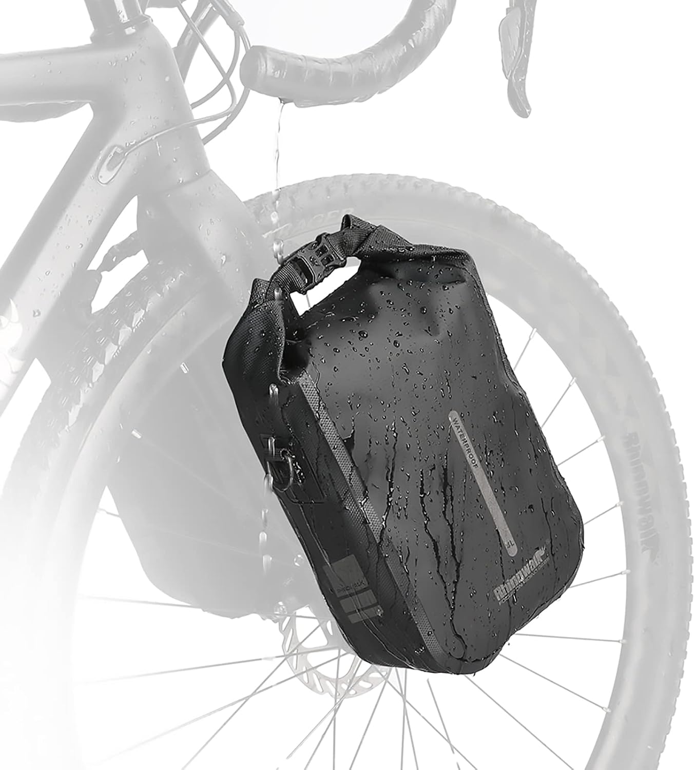 Bolsa alforja bicicleta impermeable para E-Scooter 4L Negro