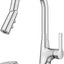 Grifo cocina rociador desplegable dispensador jabón cromado