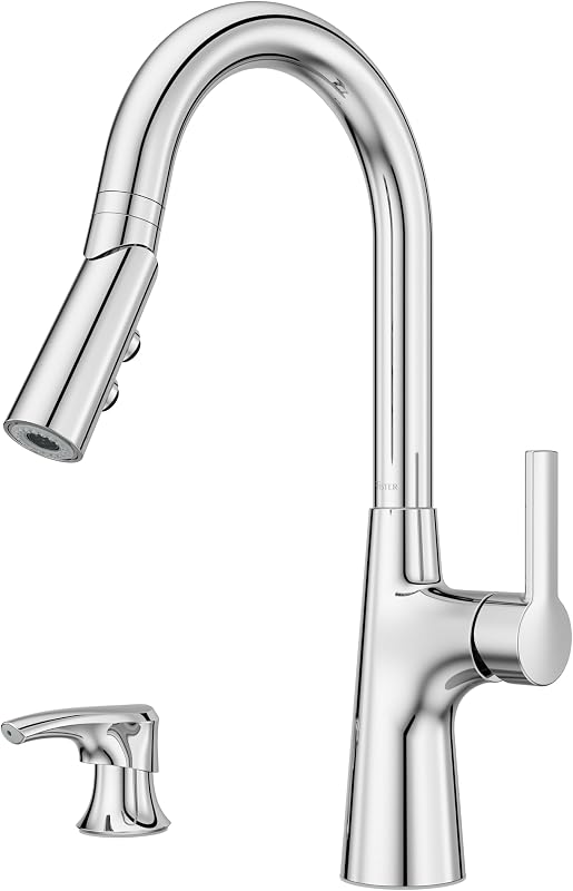 Grifo cocina rociador desplegable dispensador jabón cromado
