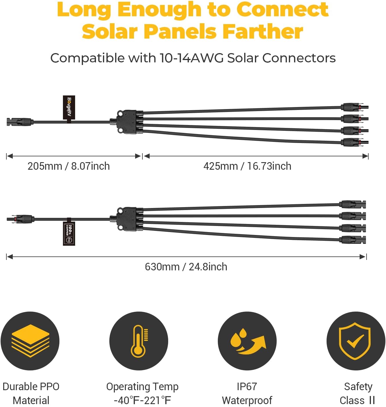 Conectores ramificación solar en Y 1-4 kit 2 pares
