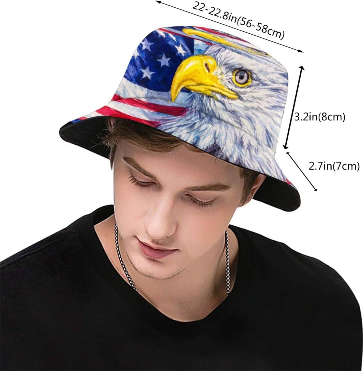 Sombrero pescador bandera EE.UU. para hombre mujer sol