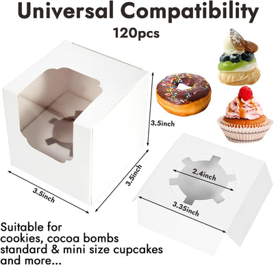 120 Cajas Cupcakes 3.5" Con Inserto Ventana