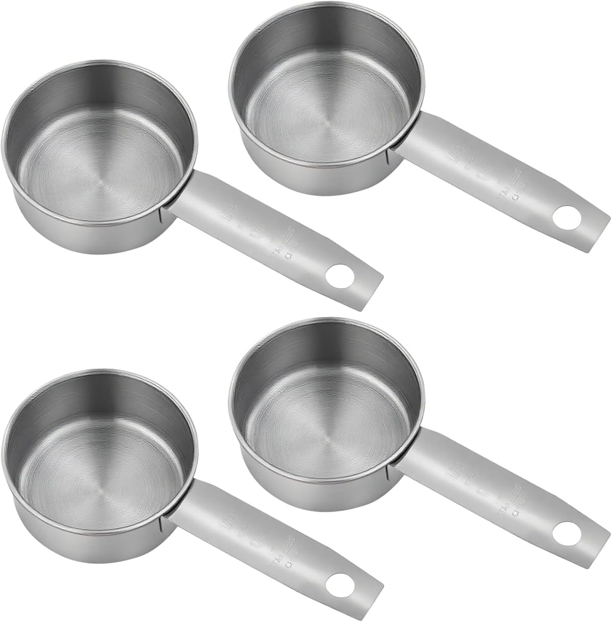 4 Cucharas Taza 2oz Acero Inox para Cocinar