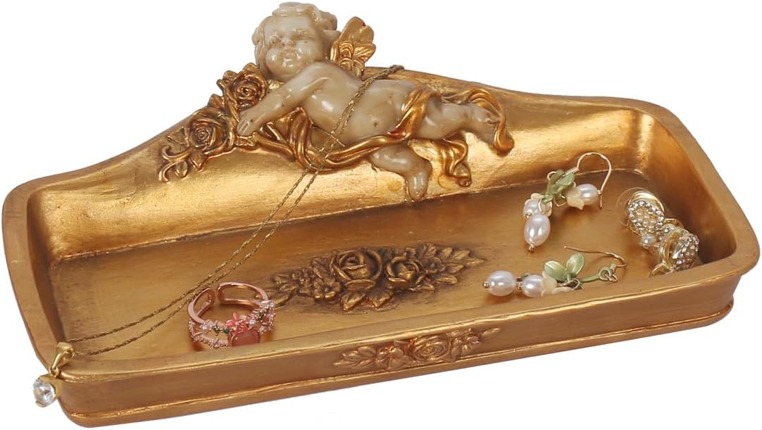 Bandeja vintage soporte anillos querubín joyas